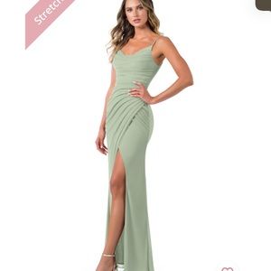 Azazie dusty sage bridesmaid dress